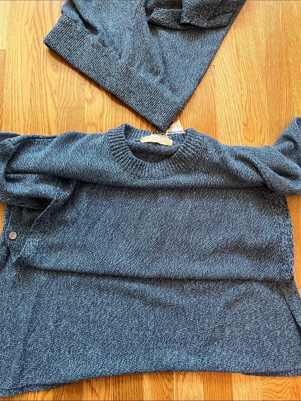 Free People Button Up Sweater Set in Blue Sea Combo Size XS